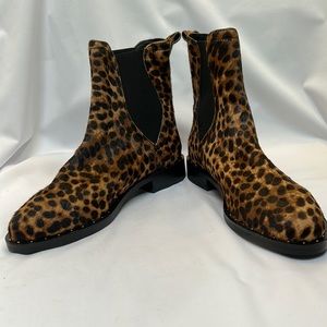 Rebecca Minkoff Sabeen Cow Fur Leopard Print Chelsea Ankle Bootie-Size 7.5  NWOB
